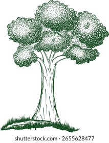 Árbol de arte ilustración de boceto de Vector