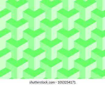 Art trilateral green color hexagonal pattern background