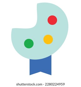 art trophy flat icon set of world art day celebration