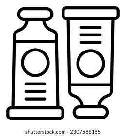 Art tubes icon outline vector. Artist class. Children painter