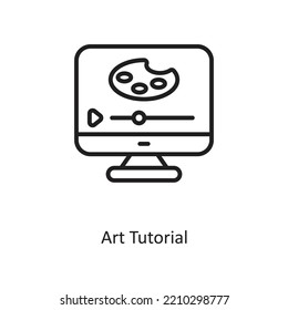 Art Tutorial Outline Vector Icon Design Illustration On White Background. EPS 10 File