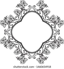 Art unique with design beautiful, with ornate of flower frame, and for decoration various of cards. Vector
