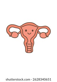art Uterus, simple vector illustration
