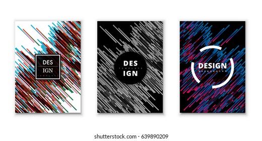 Art vector design template. Abstract cover, poster graphics set. Dynamic line with. Stylish geometric background for business cards, gift cards, flyers, brochures.