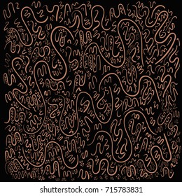 Art Vector Hand Drawn Pattern with Snakes