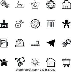 art vector icon set such as: young, mechanics, document, beverage, page, shiny, spray, bottle, swimming, liquid, a, gears, field, shipping, cog, pool, trolley, linear, round, healthy, residence
