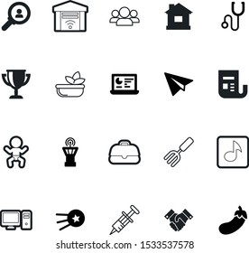 art vector icon set such as: treatment, stethoscope, portfolio, baggage, baby, cooperation, correspondence, residence, market, bowl, family, magnifying, place, data, case, briefcase, pc, toy