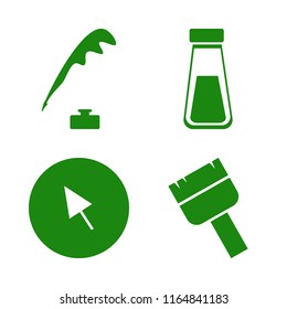 art vector icons set. with paint brush, salt shaker, pen ink and cursor in set