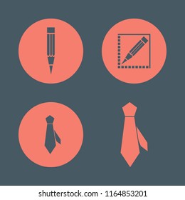 art vector icons set. with pencil and tie in set