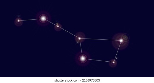 Art vector illustration - astrological zodiac horoscope constellation Ursa Major on purple background