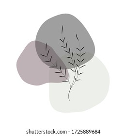 Ilustración vectorial de arte con hojas negras aisladas. Aplicable a carteles, pancartas, folletos, presentaciones, portadas e informes. 
