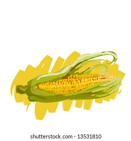 Art. Vector illustration of maize