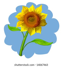 Art. Vector illustration of sunflower