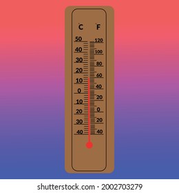 Art, vector illustration of a thermometer. vector