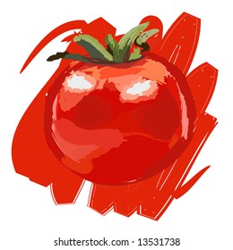 Art. Vector illustration of tomato