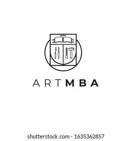 Art vector logo. Art MBA emblem.