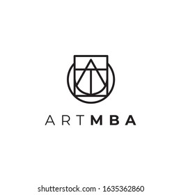 Art vector logo. Art MBA emblem.