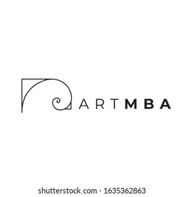 Art vector logo. Art MBA emblem.