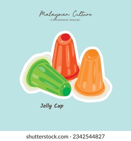 Art vector of Malaysian childhood snacks, Jelly Cup