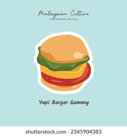 Art vector of Malaysian childhood snacks, Gummy Burger