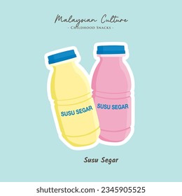 Art vector of Malaysian childhood snacks, Susu Segar