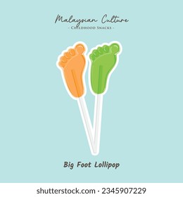 Art vector of Malaysian childhood snacks, Big Foot Lollipop