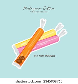 Art vector of Malaysian childhood snacks, Ais Krim Malaysia