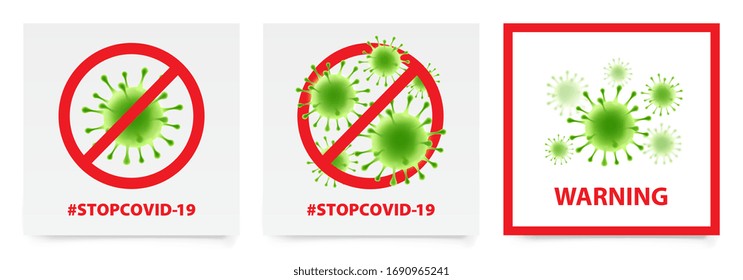 Art. Vector virus sticker on a white background. COVID-19