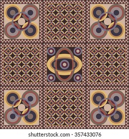 Art vintage abstract seamless pattern or texture (background). Ethnic geometric print. Fabric, cloth design, wallpaper, wrapping. Vector illustration.