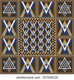 Art vintage abstract seamless pattern or texture (background). Ethnic geometric print. Fabric, cloth design, wallpaper, wrapping. Vector illustration.