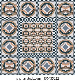 Art vintage abstract seamless pattern or texture (background). Ethnic geometric print. Fabric, cloth design, wallpaper, wrapping. Vector illustration.
