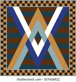 Art vintage abstract seamless pattern or texture (background). Ethnic geometric print. Fabric, cloth design, wallpaper, wrapping. Vector illustration.
