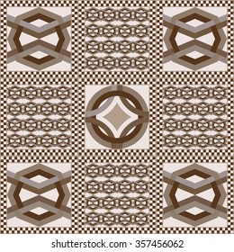Art vintage abstract seamless pattern or texture (background). Ethnic geometric print. Fabric, cloth design, wallpaper, wrapping. Vector illustration.