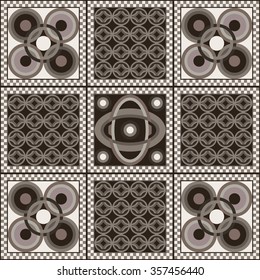 Art vintage abstract seamless pattern or texture (background). Ethnic geometric print. Fabric, cloth design, wallpaper, wrapping. Vector illustration.