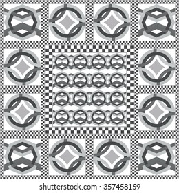 Art vintage abstract seamless pattern or texture (background). Ethnic geometric print. Fabric, cloth design, wallpaper, wrapping. Vector illustration.