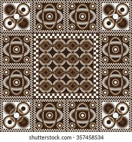 Art vintage abstract seamless pattern or texture (background). Ethnic geometric print. Fabric, cloth design, wallpaper, wrapping. Vector illustration.