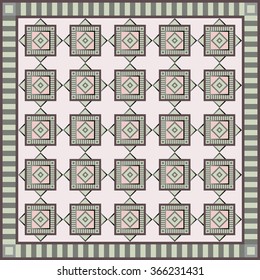 Art vintage abstract seamless pattern or texture (background). Ethnic geometric print. Suitable for tile, fabric, cloth design, wallpaper, wrapping. Vector illustration.