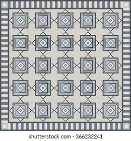 Art vintage abstract seamless pattern or texture (background). Ethnic geometric print. Suitable for tile, fabric, cloth design, wallpaper, wrapping. Vector illustration.
