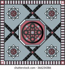 Art vintage abstract seamless pattern or texture (background). Ethnic geometric print. Suitable for tile, fabric, cloth design, wallpaper, wrapping. Vector illustration.