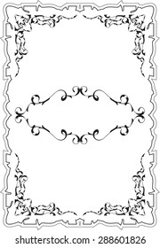 Art vintage cool frame is isolated on white