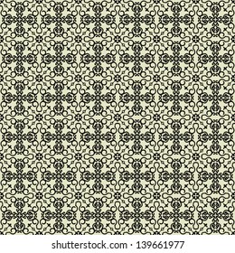 fondo de patrón de damasco vintage de arte en vector
