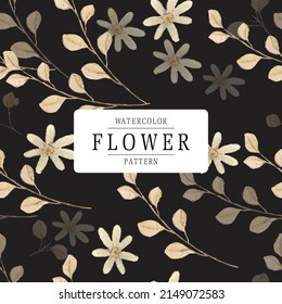 Art of vintage flower in watercolor style wallpaper image in a botanical seamless pattern 