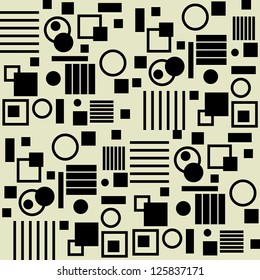 art vintage geometric pattern background with black and white