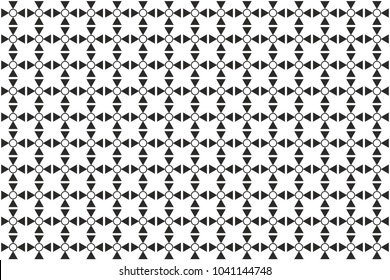 Art vintage retro monochrome black and white geometric pattern. Creative ornament texture. Wallpaper design concept. Vector background for web and print. 