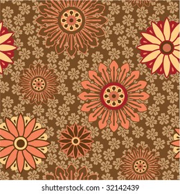 Kunstvintage nahtloses Muster in braun-roten Farben