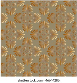 art vintage stylization damask floral seamless pattern, sepia and brown background