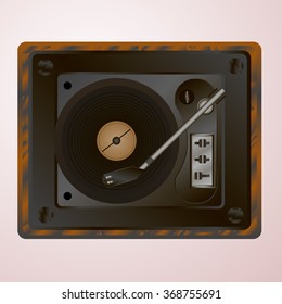 Art vintage turntable realistic