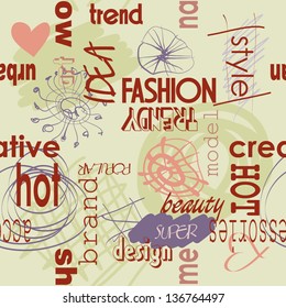 art vintage word pattern, fashion background