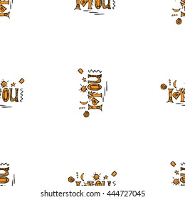 Art vintage word pattern for textile or backgrounds