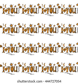 Art vintage word pattern for textile or backgrounds